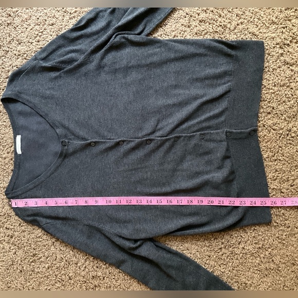 Gray/Grey Button Down Long Sleeved Light Cardigan Sweater, Women’s XL - Picture 6 of 8